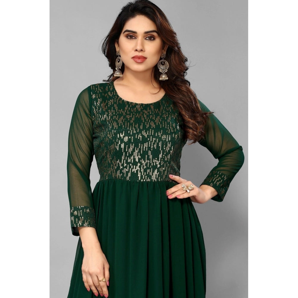 Sequence Work Georget Long Gown (Green)