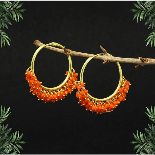 Orange Color Antique Hoop Earrings