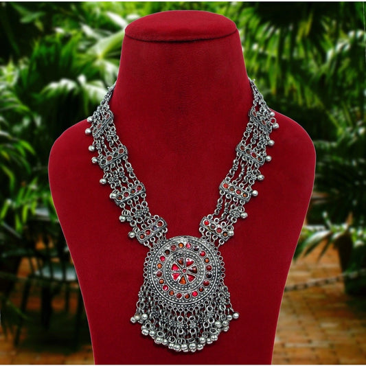 Multi Color Oxidised Meena Necklace