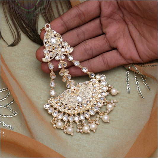 White Color Kundan Maang Pasa