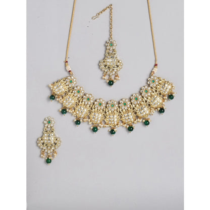 Rose Gold Plated Alloy Necklace &amp; Earings Set (Green)