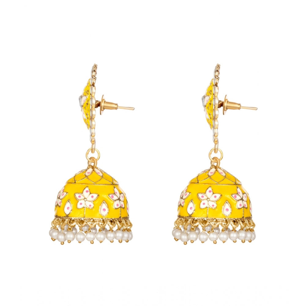 Rose Gold Plated Alloy Earrings (Yellow)