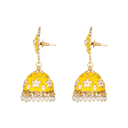 Rose Gold Plated Alloy Earrings (Yellow)