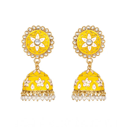 Rose Gold Plated Alloy Earrings (Yellow)