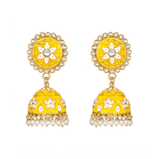 Rose Gold Plated Alloy Earrings (Yellow)