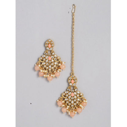 Rose Gold Plated Alloy Necklace &amp; Earings Set (Pink)