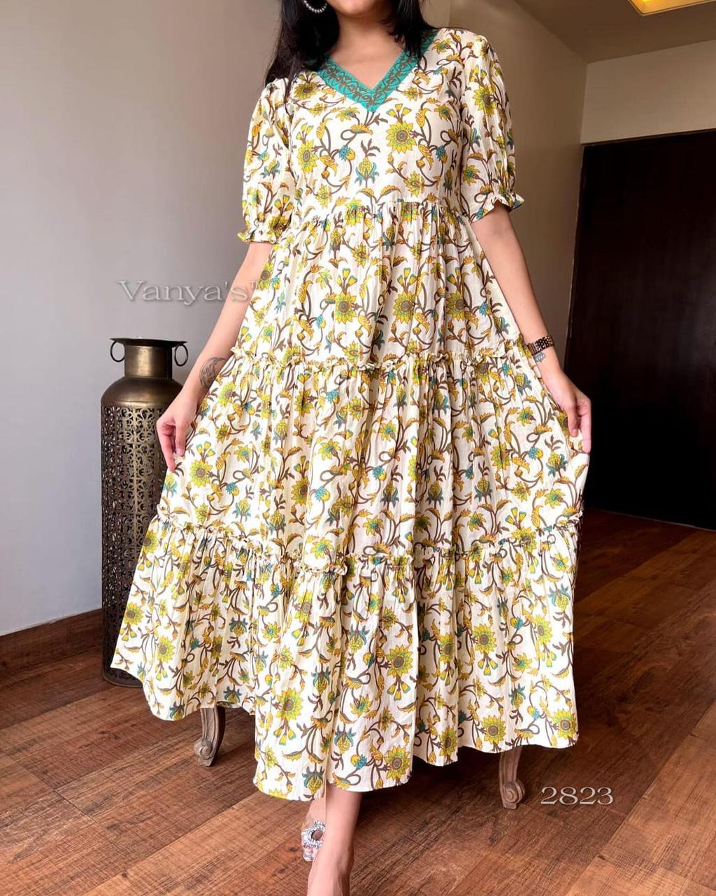 Beautiful Heavy Cotton Anarkali Gown