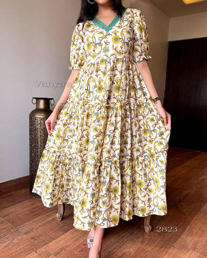 Beautiful Heavy Cotton Anarkali Gown