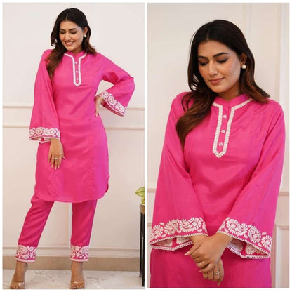 Presenting Reyon Co-ord Set
With Printex Work & Embroidery