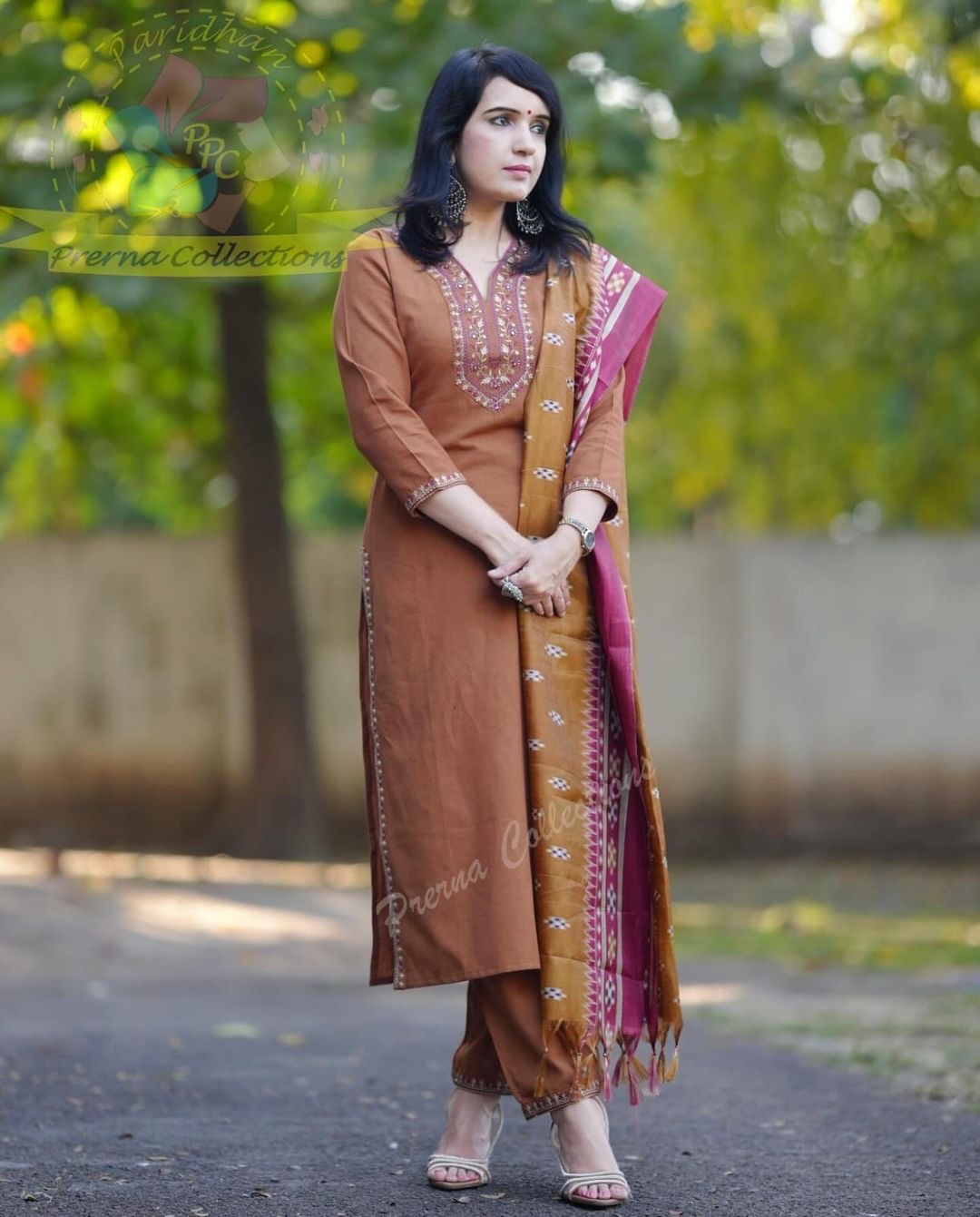 Handloom Cotton Kurta Pant and Khadi Silk Dupatta Set