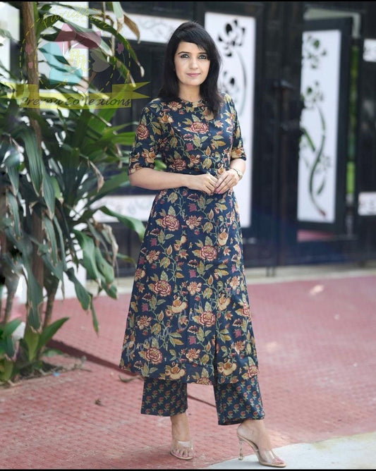 Beautiful Reyon Sulb kurta and Pant Hand Work Embroidery On Kurta Paired With Pant