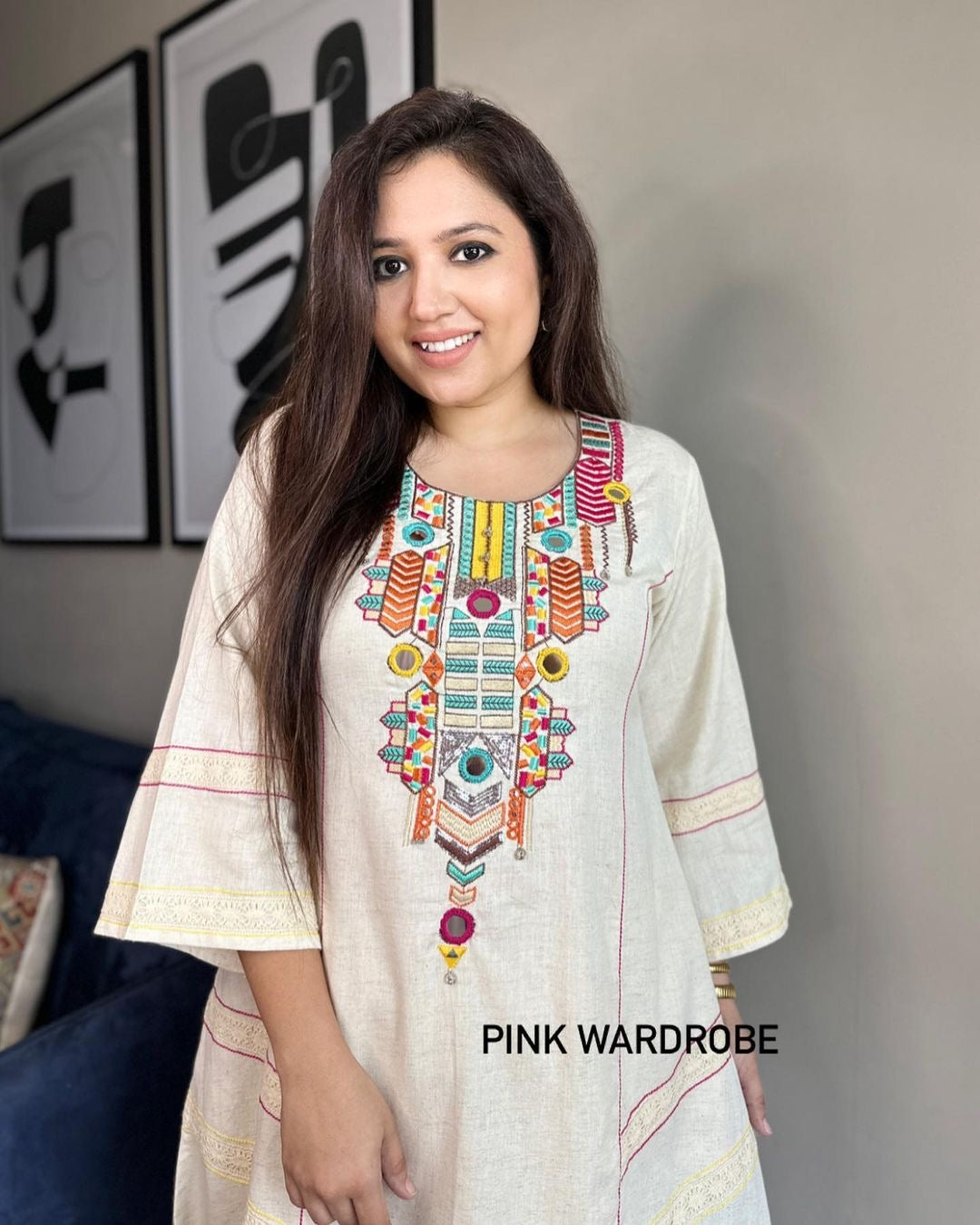 Embroidered Kurta & Plazoo