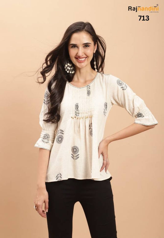 Rajnandini Cotton Printed Ladies Top