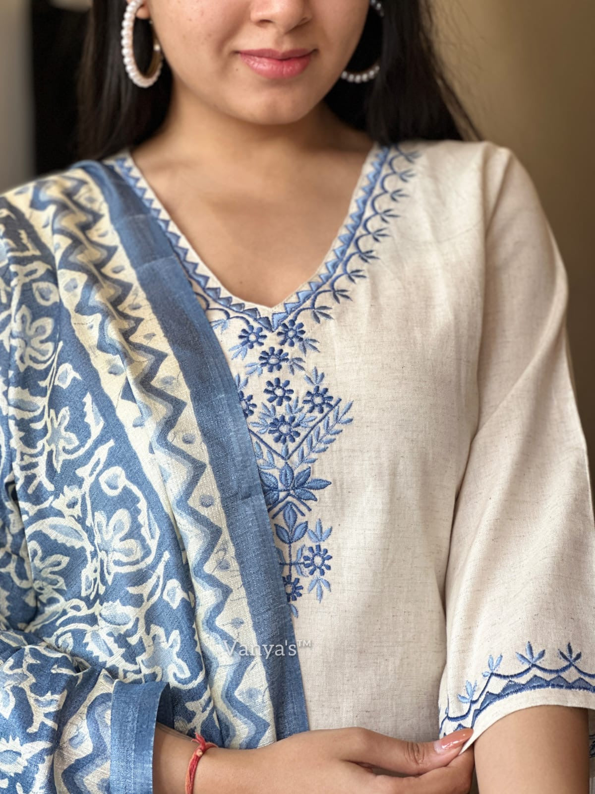 Cotton Flex Embroidery Suit & Cotton Silk Dupata Set