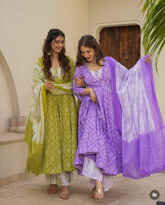 New Anarkali Kurta Set With Angrakha Style