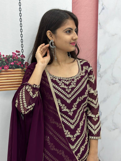 Launching Embroidered Suit & Sharara Set