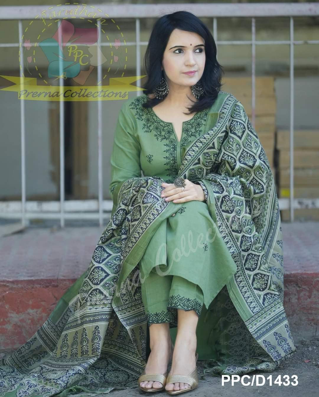 Love for Comfort Wear Our Ajrakh Dupata with All Over kurta Embroidered