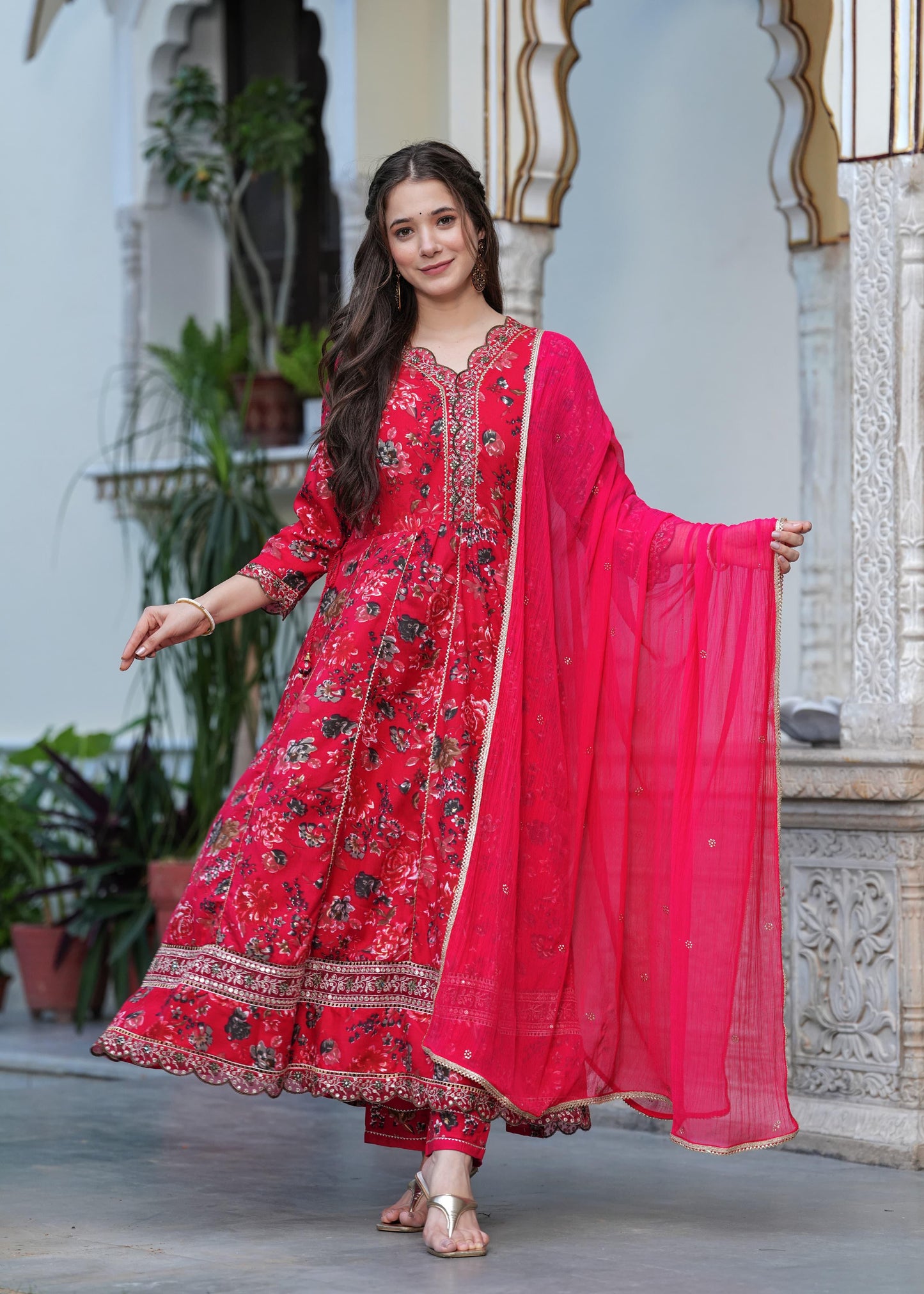 Beautiful ANARKALI KURTA With Heavy Reyon Embroidery Work