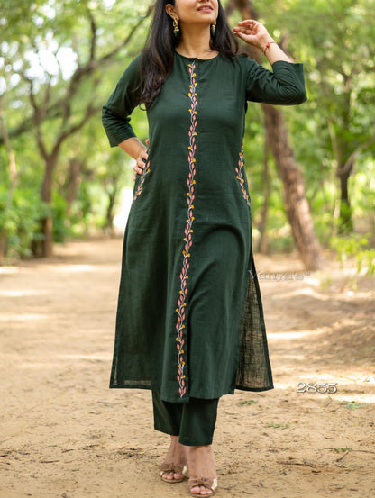 Handloom Cotton Slub Fabric A-line Kurta Perfect For Pear Shape Body