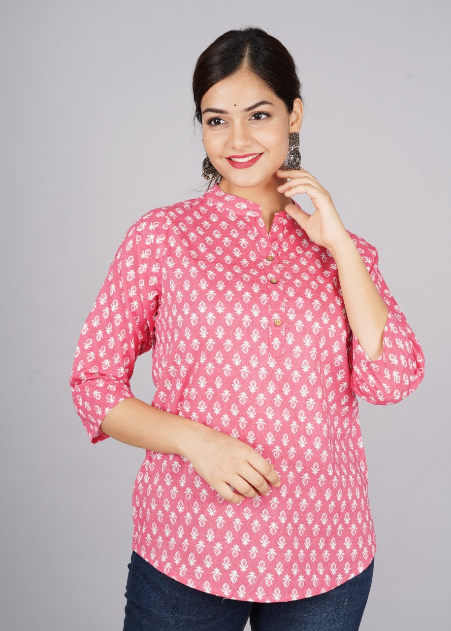 Beautiful Heavy Jaipuri Printed Reyon Fabric Top