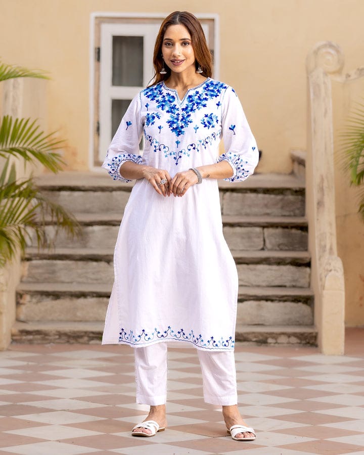 Festive Look Aari Work Kurta Pant Set