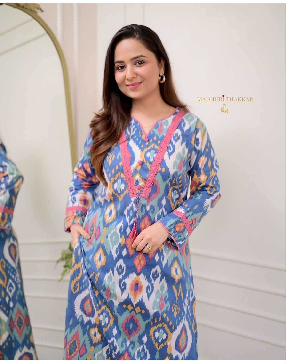 Heavy Cotton With Printed Work Suit Set