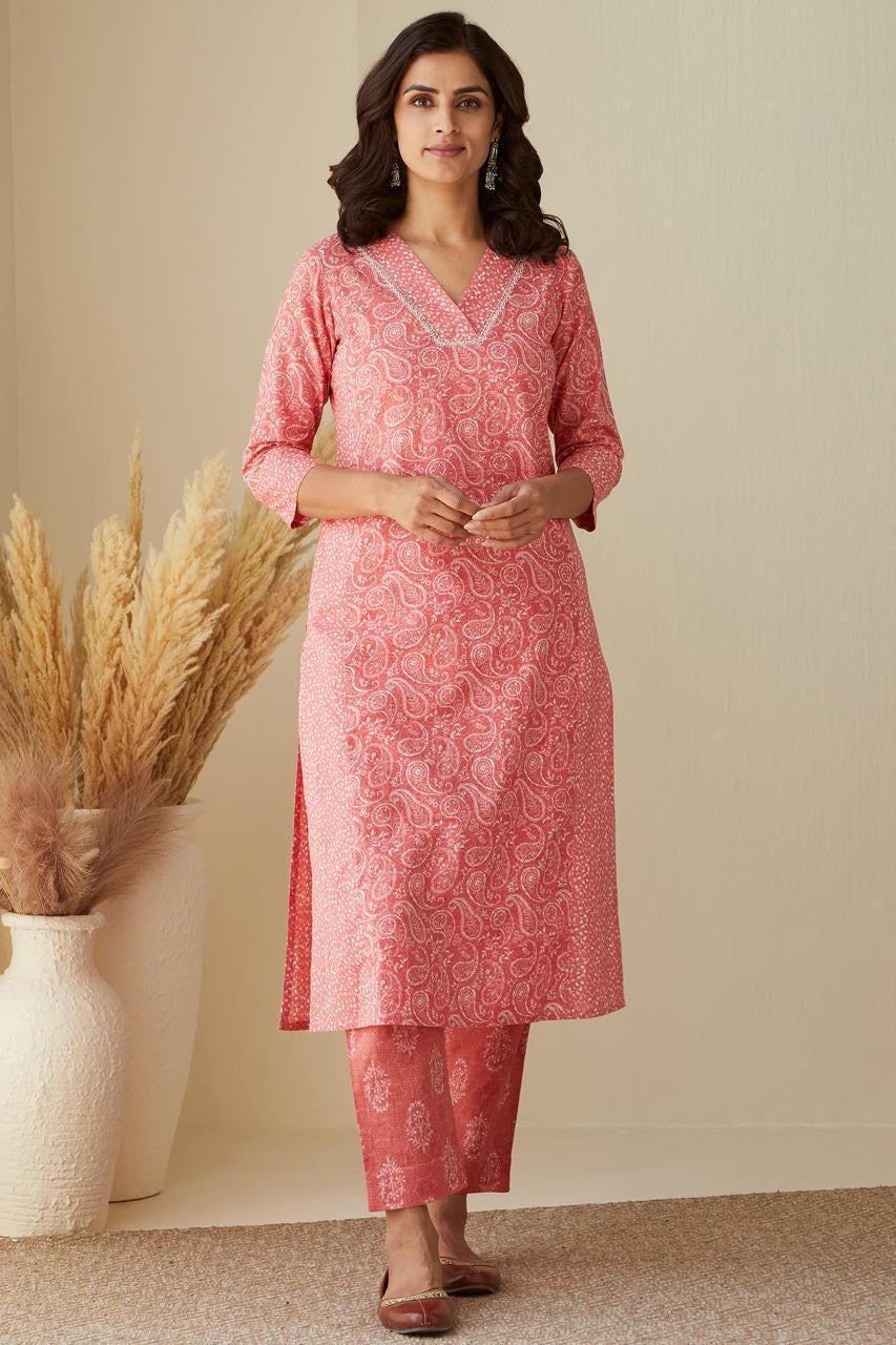 Fine Cotton Fabric Kurti with Pant & Dupatta