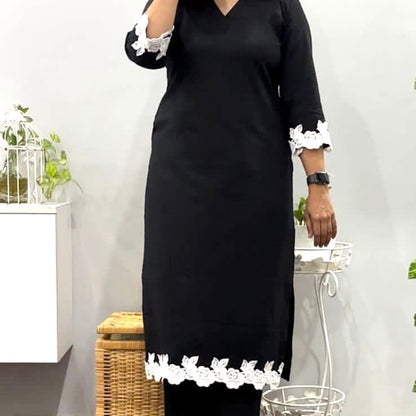 Classy Decent & Sober Summers Special Black Kurti Set