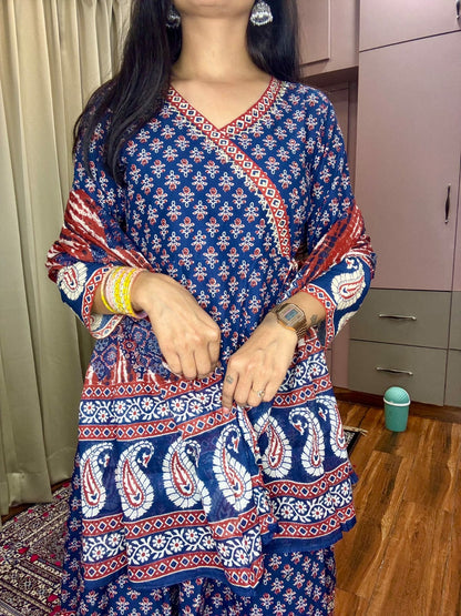 Beautiful Handblock Print Cotton Anaarkali Dress