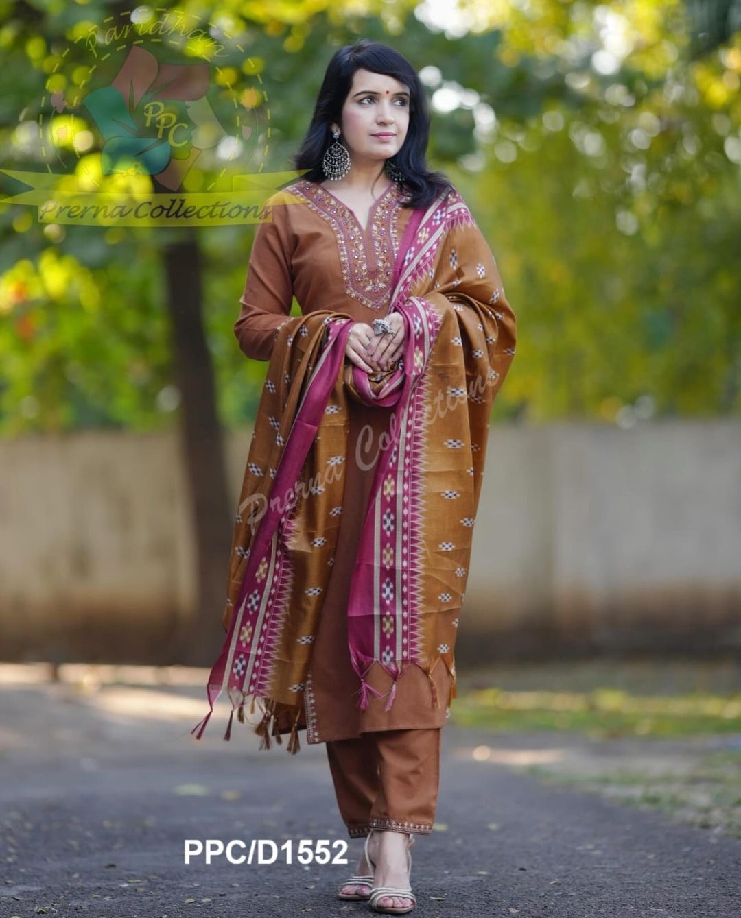 Handloom Cotton Kurta Pant and Khadi Silk Dupatta Set