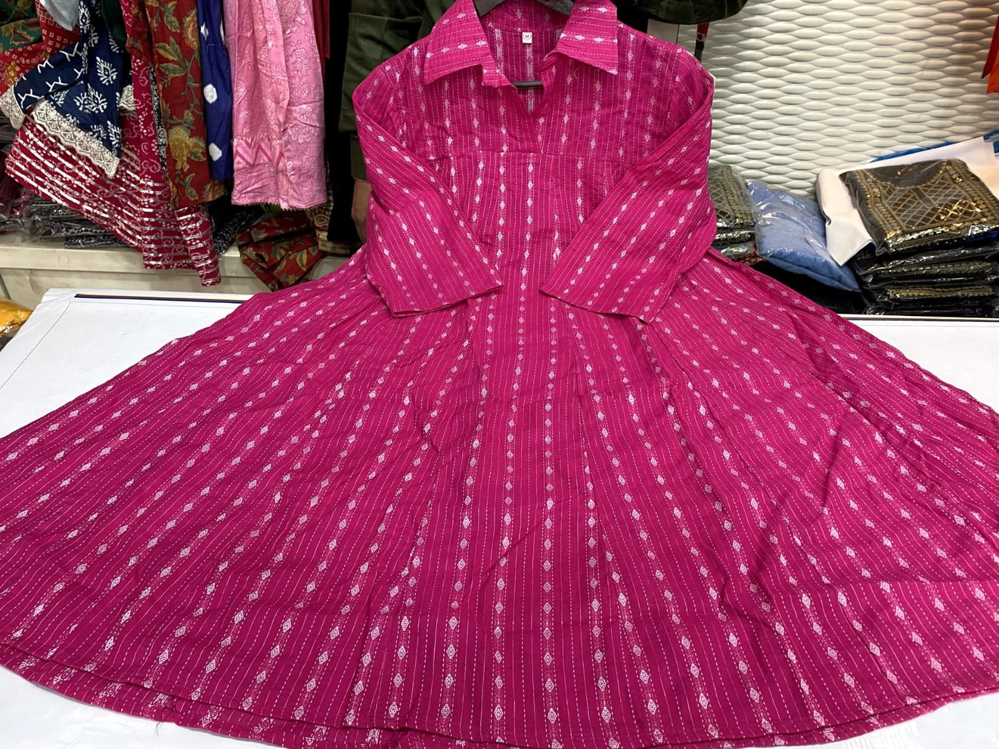 Beautiful Stylish Cotton Dress Awesome Colours Of This Beautiful Cotton Katha Work Fabric