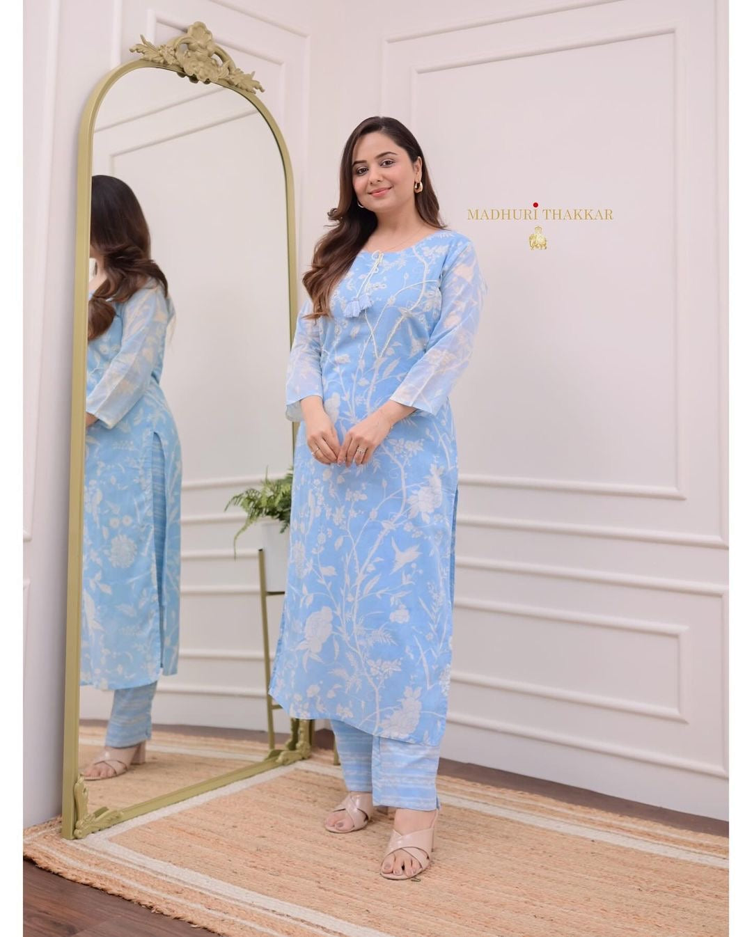 Beautiful Cotton Kurta Sets Crafted with Finest Pearl and Thread Embroidery