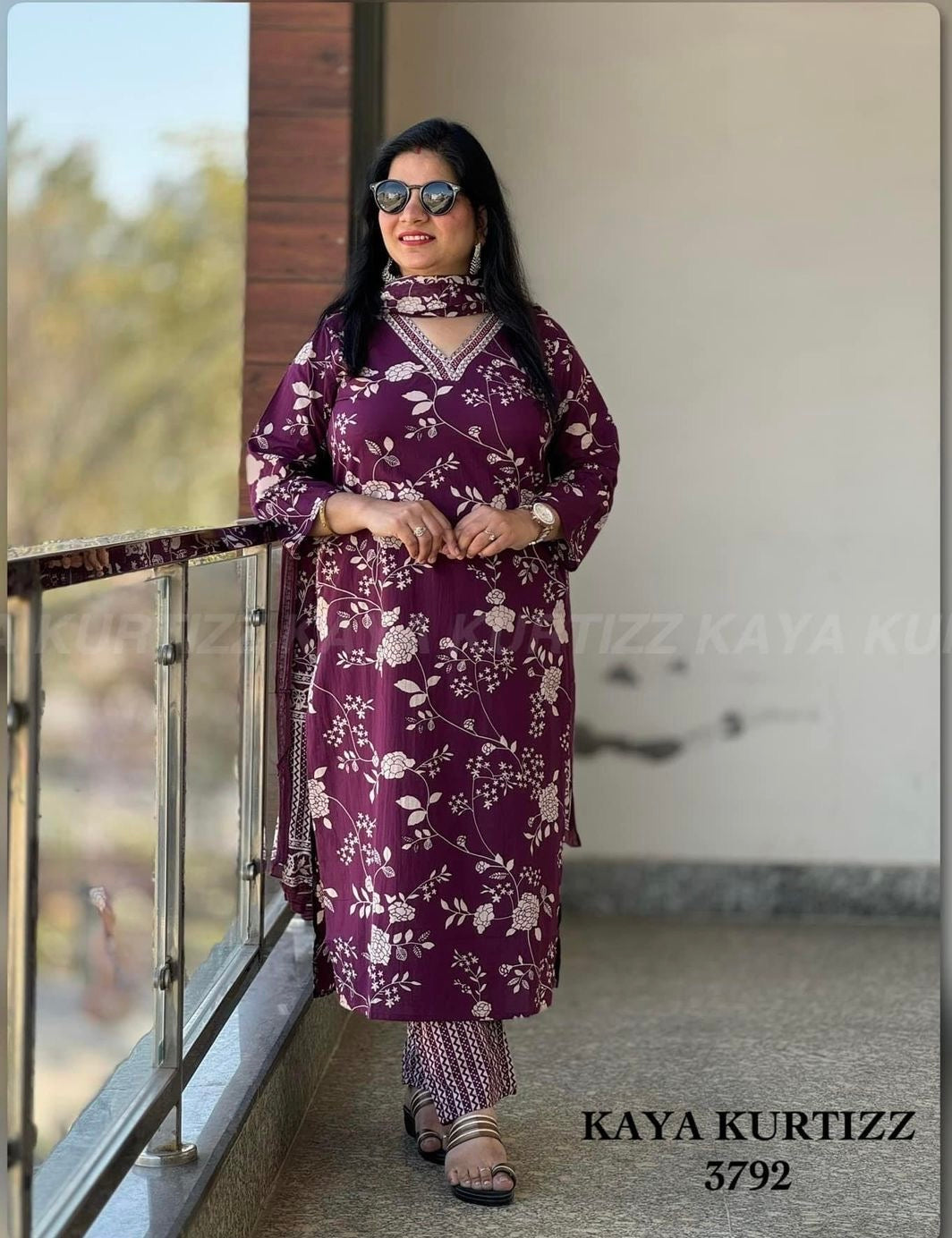 Cotton Printed Kurti with Hand Embroidery