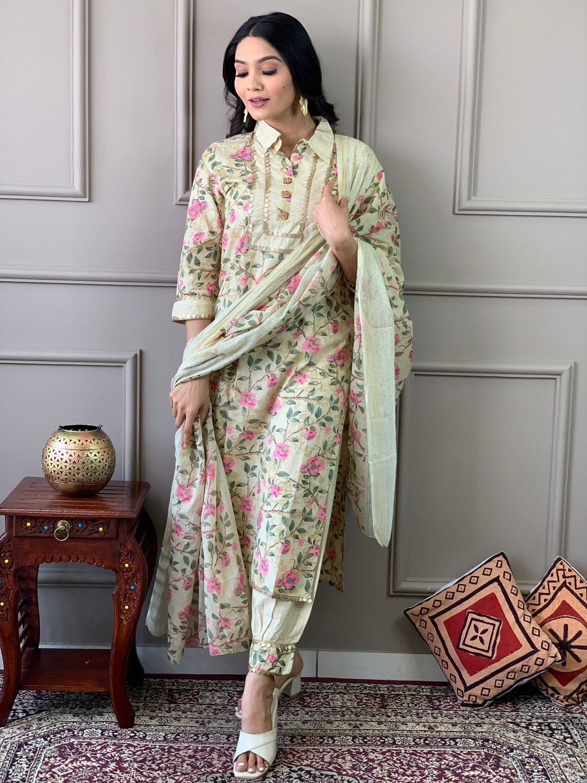 Afgani Style Pants With Kurta & Dupatta