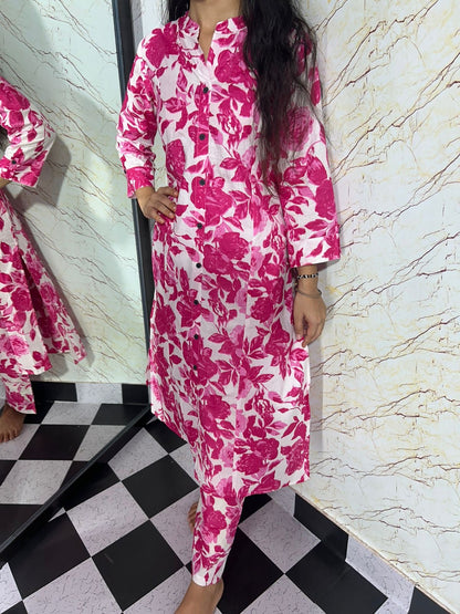 Westside Pattern Princess Cut Aline Kurta Set