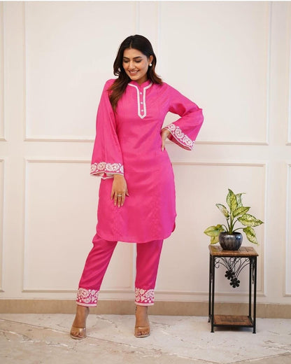 Presenting Reyon Co-ord Set
With Printex Work & Embroidery