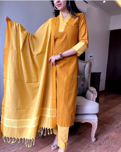 South cotton handloom kurti with temple border