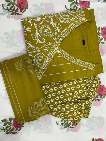Angrakha Suit Set Trending Styling in Famous Floral Embroidery