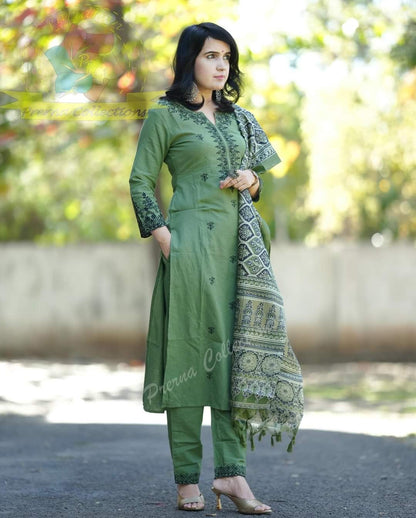 Love for Comfort Wear Our Ajrakh Dupata with All Over kurta Embroidered