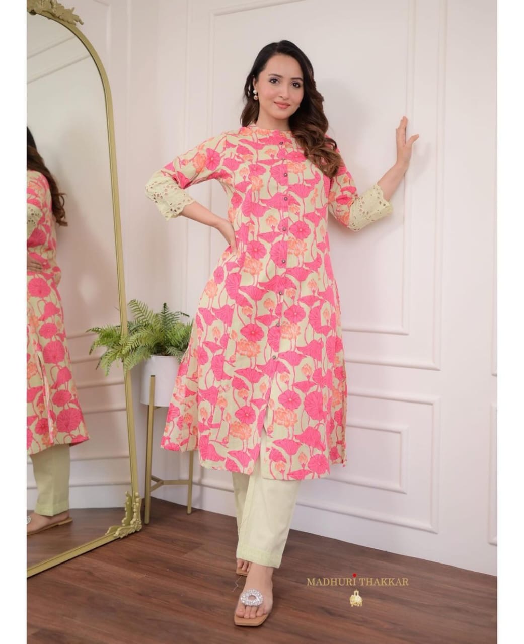 Aline kurti pattern paired with Ankle length pant