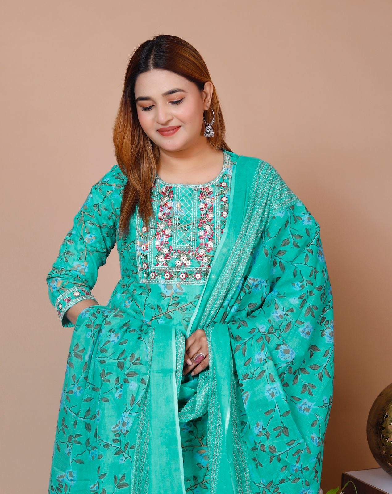 New Printed Suit with Afgani Set