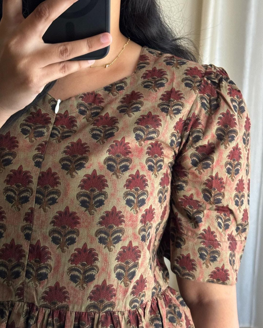 Beautiful Flower print Cotton Full Flair Middy Gown