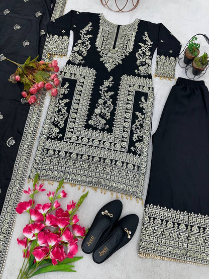 New Designer Collection In Pure Chinnon With Heavy Embroidery Coding Dori-Sequence Work