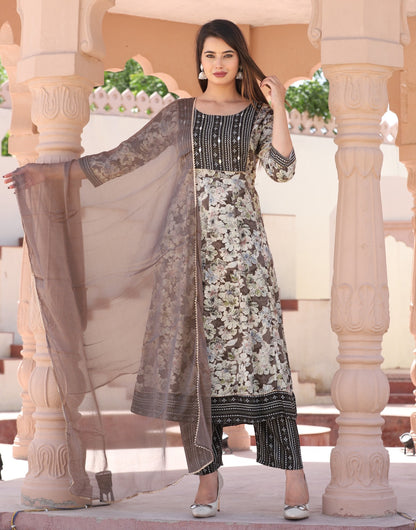 DIGITAL RAYON ANARKALI SUIT SET