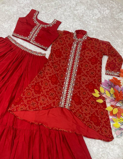 Festival Bandhej Lehenga Choli & Shruti Set