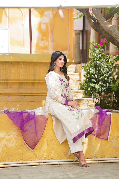 Beautiful Cotton Shifley Aline Kurta Dupatta Set