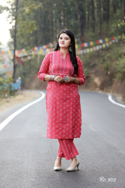 Heavy kantha Handwork kurti set