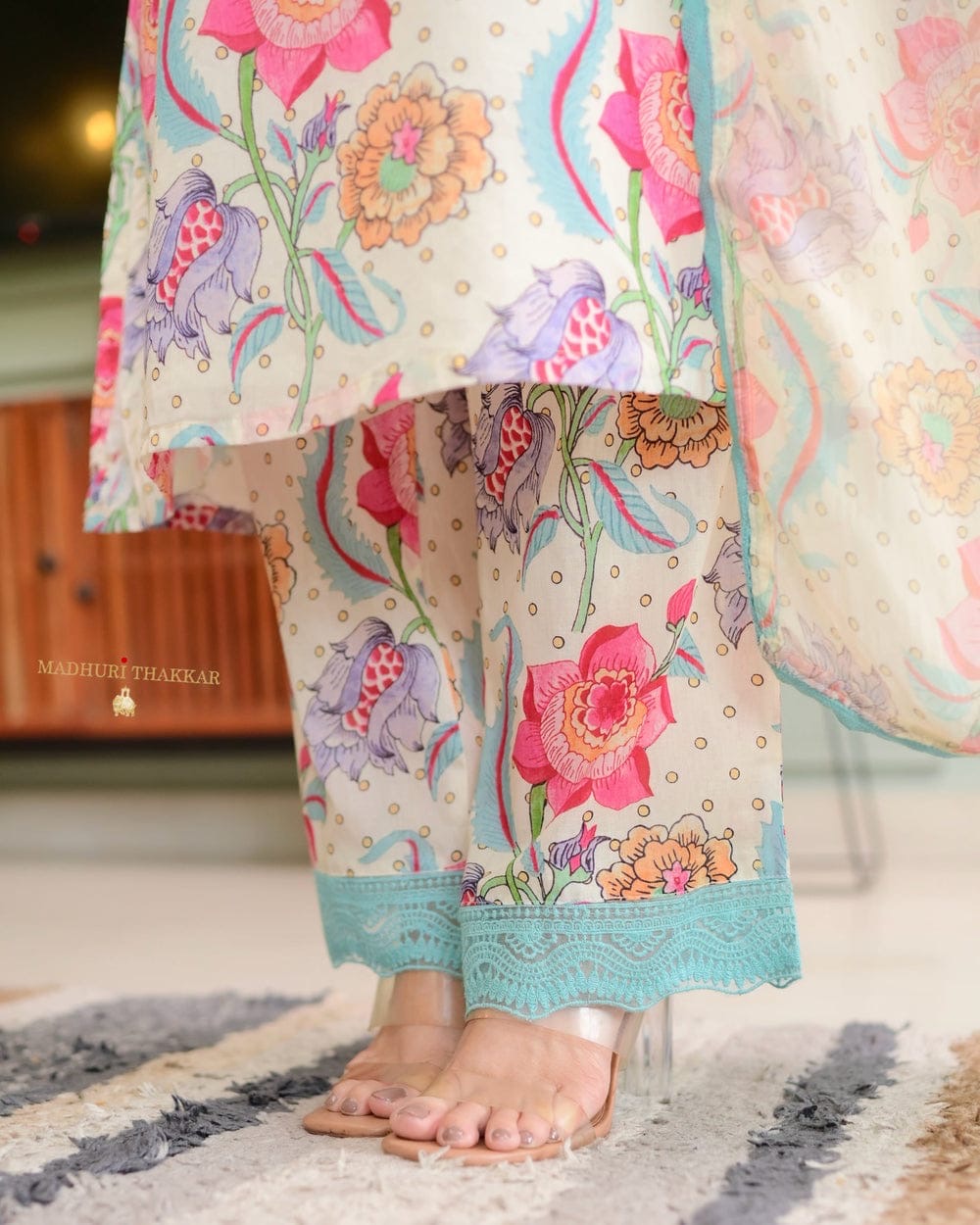 New Printed Mal Cotton Kurta Pant with Duppta Organja Beautiful Detailing