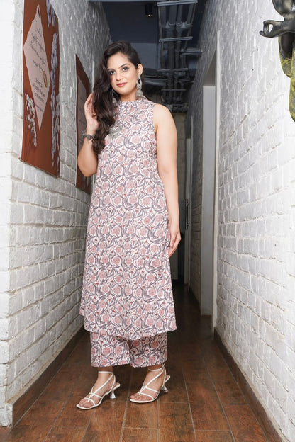 Beautiful Embroidery Crafted in Premium Cotton Kurti Set