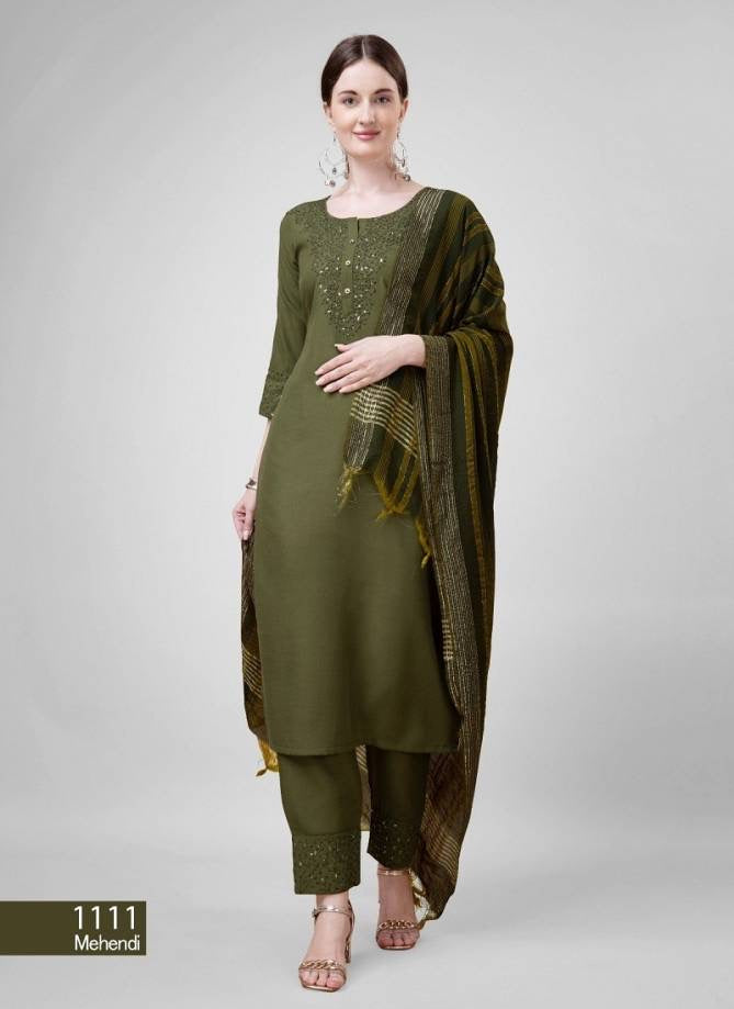 Cotton Blend With Embroidery Kurti Bottom With Dupatta